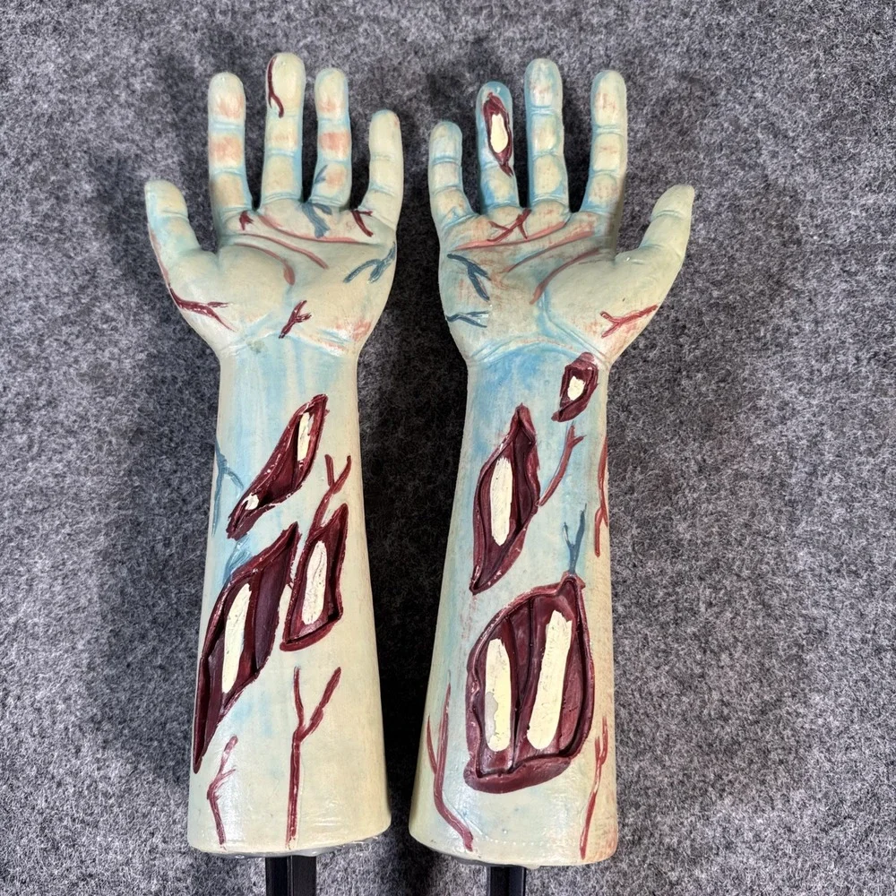 Zombie Stakes Hands Halloween Horror Lawn Decorations Decor Garden Yard Props